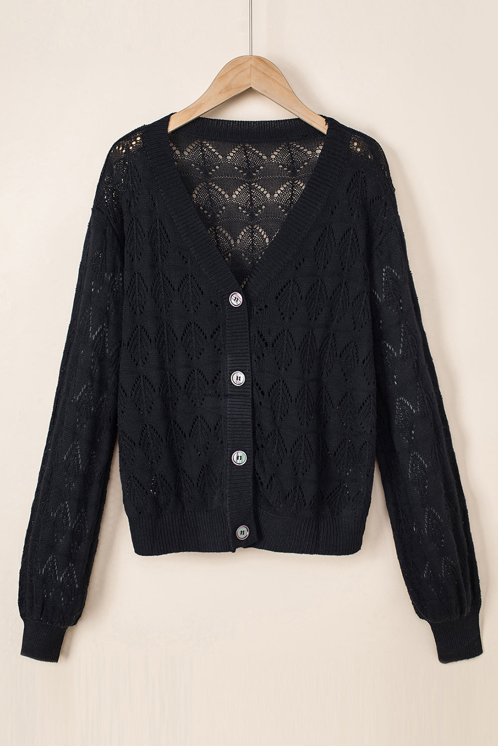 Lightweight Buttoned Front Crochet Cardigan (4 colors)