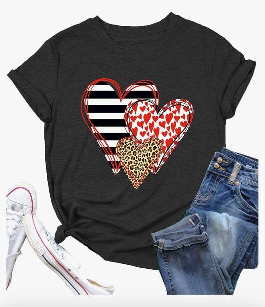 Valentine's Patterned Hearts Tee