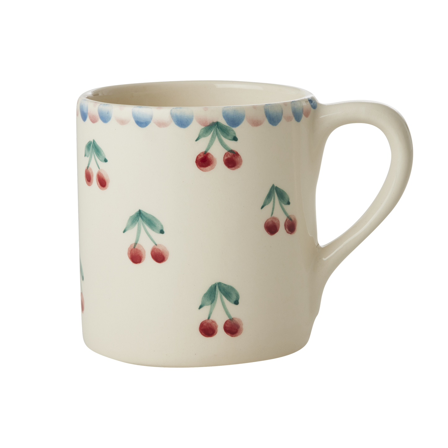 Ceramic Mug with Hand Painted Cherries - 14.2 oz