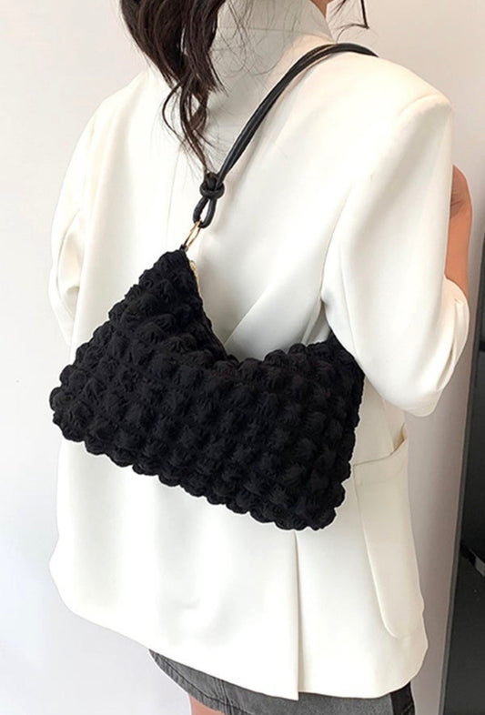 Puffy Fabric Shoulder Bag