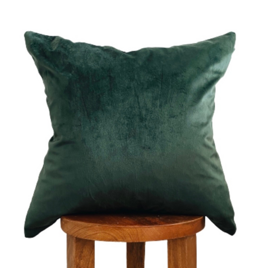 Luxor Pillow Cover Emerald Green Velvet Square