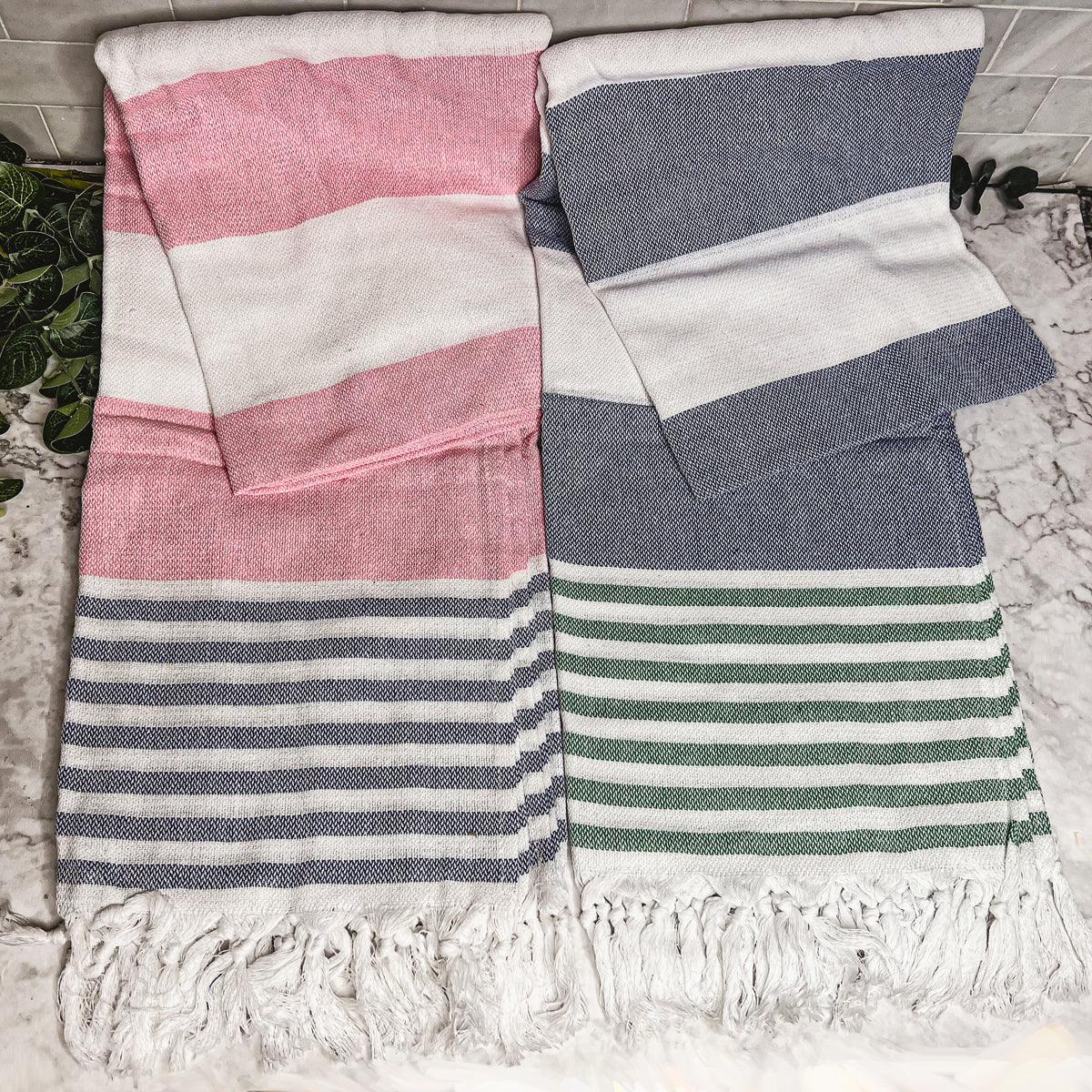 Oversized Mediterranean Striped Towel 180GSM