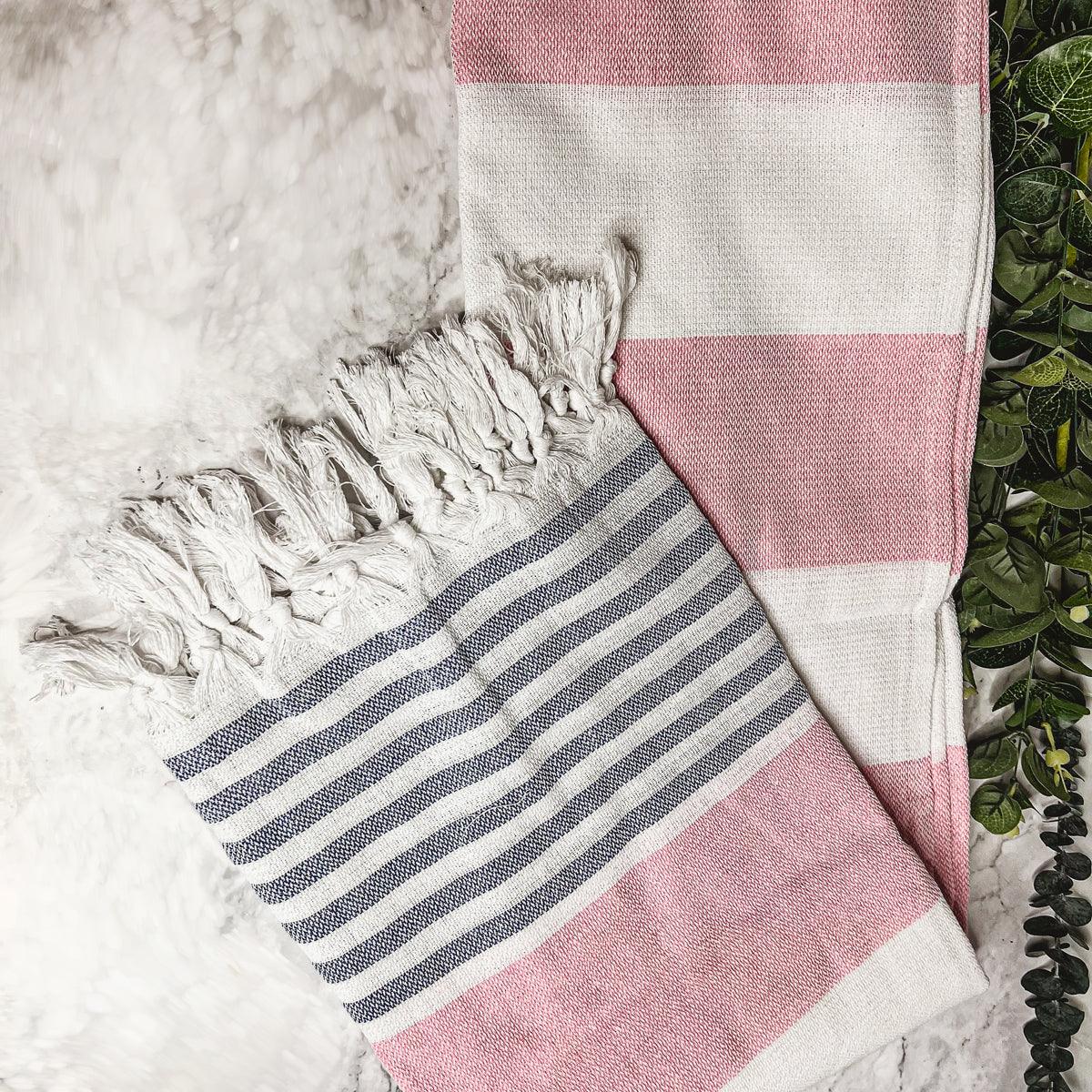 Oversized Mediterranean Striped Towel 180GSM