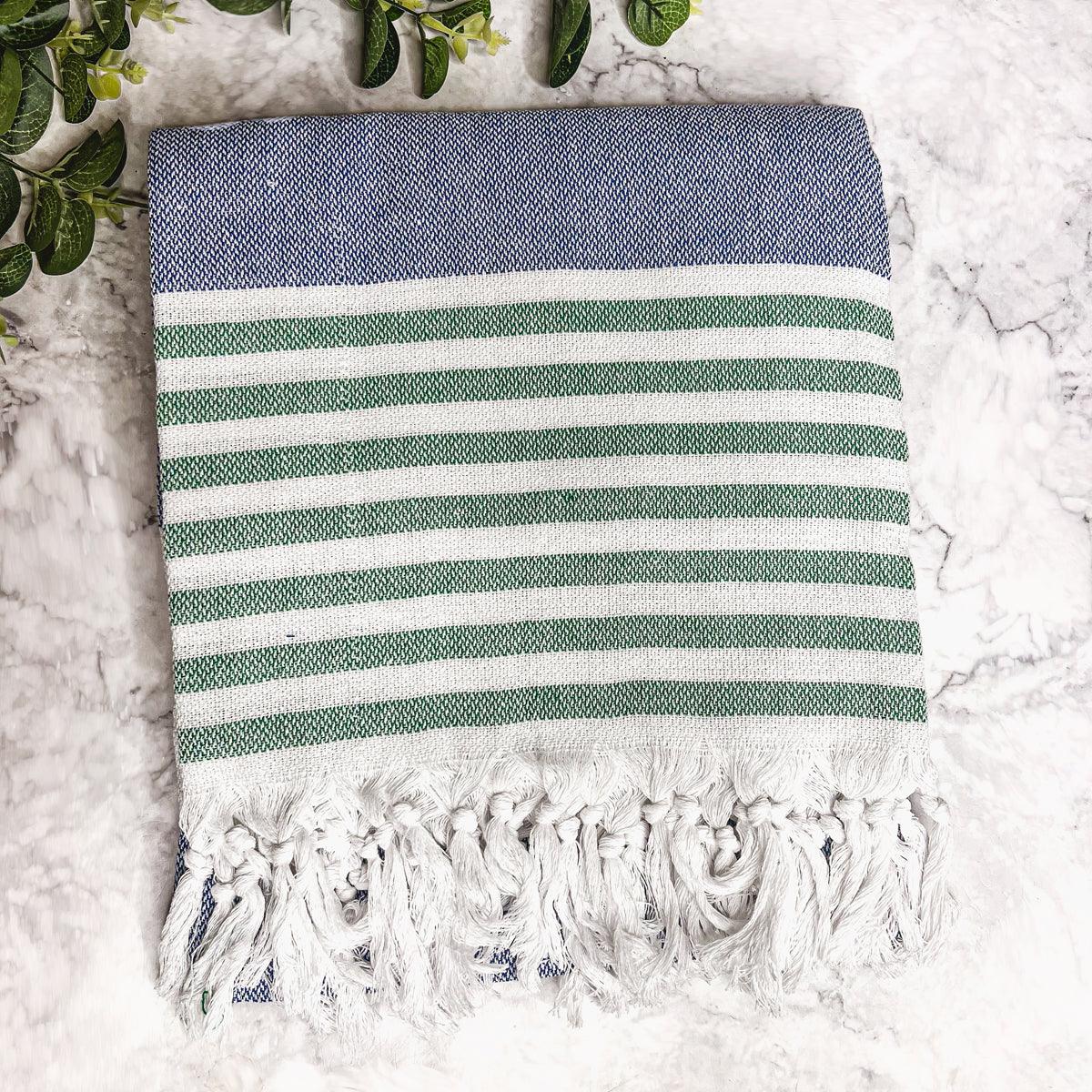 Oversized Mediterranean Striped Towel 180GSM