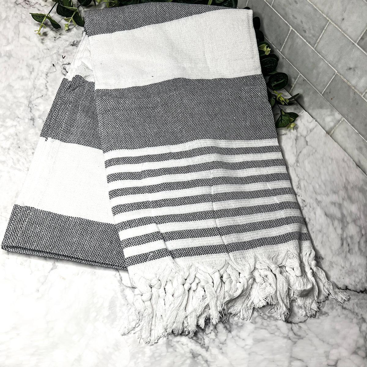 Oversized Mediterranean Striped Towel 180GSM