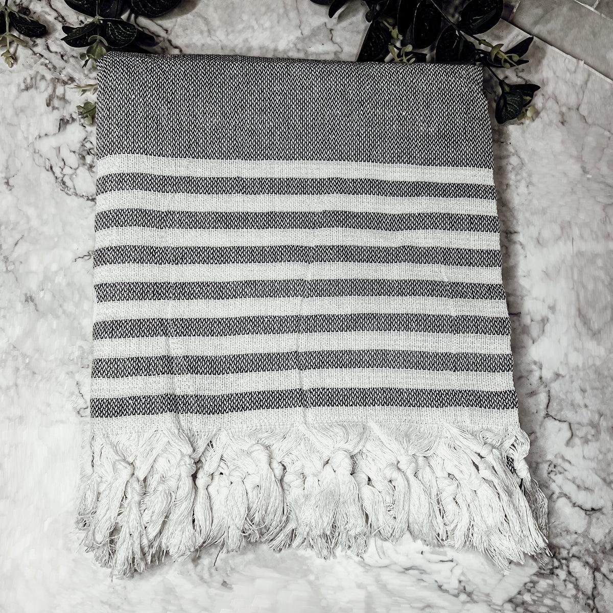 Oversized Mediterranean Striped Towel 180GSM