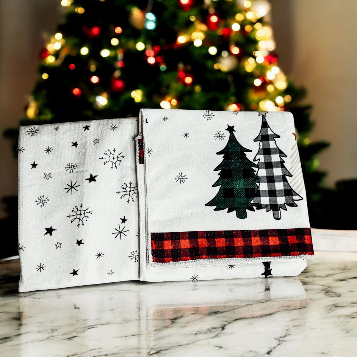 Christmas Cozy Scene Single Sided Dish Towels