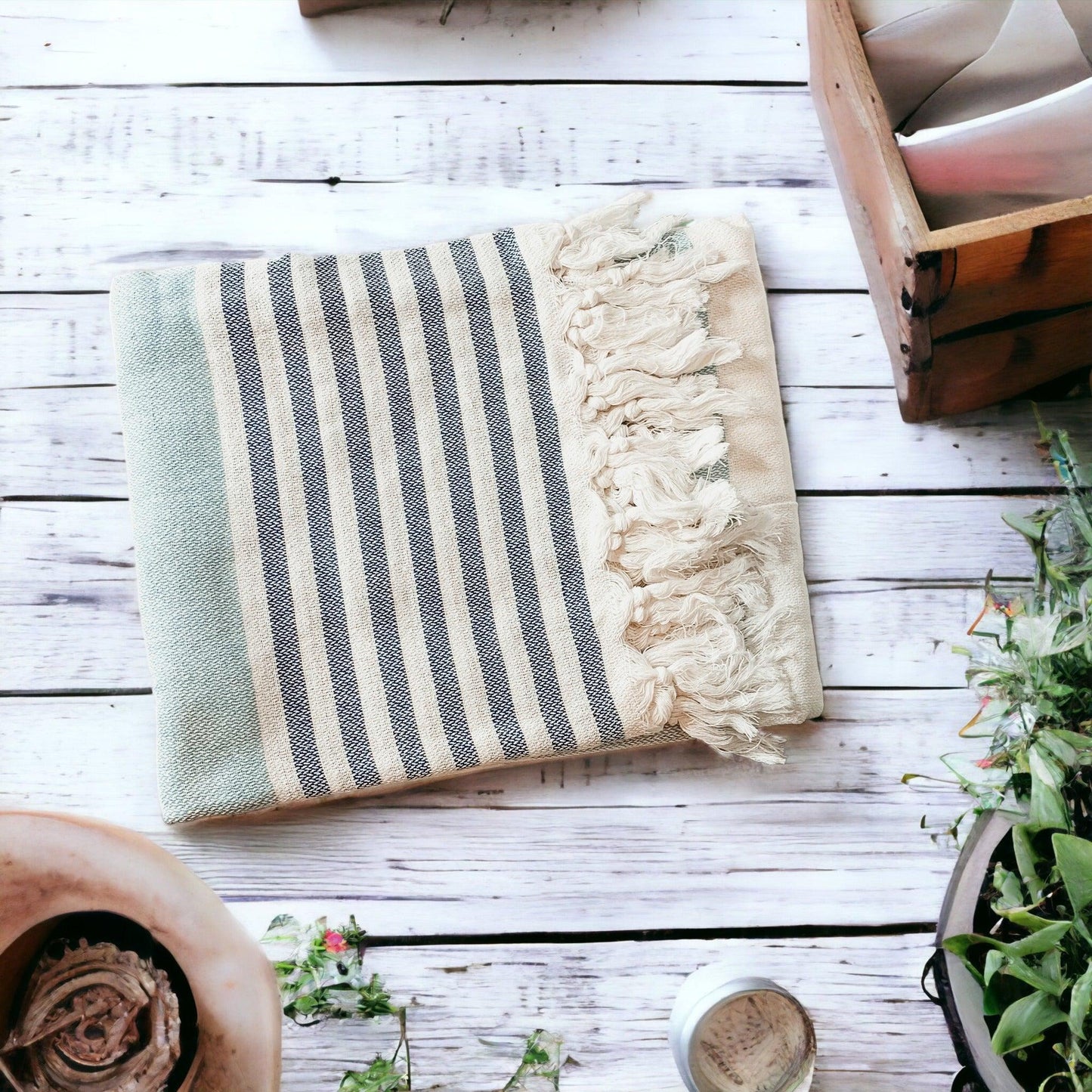 Oversized Mediterranean Striped Towel 180GSM