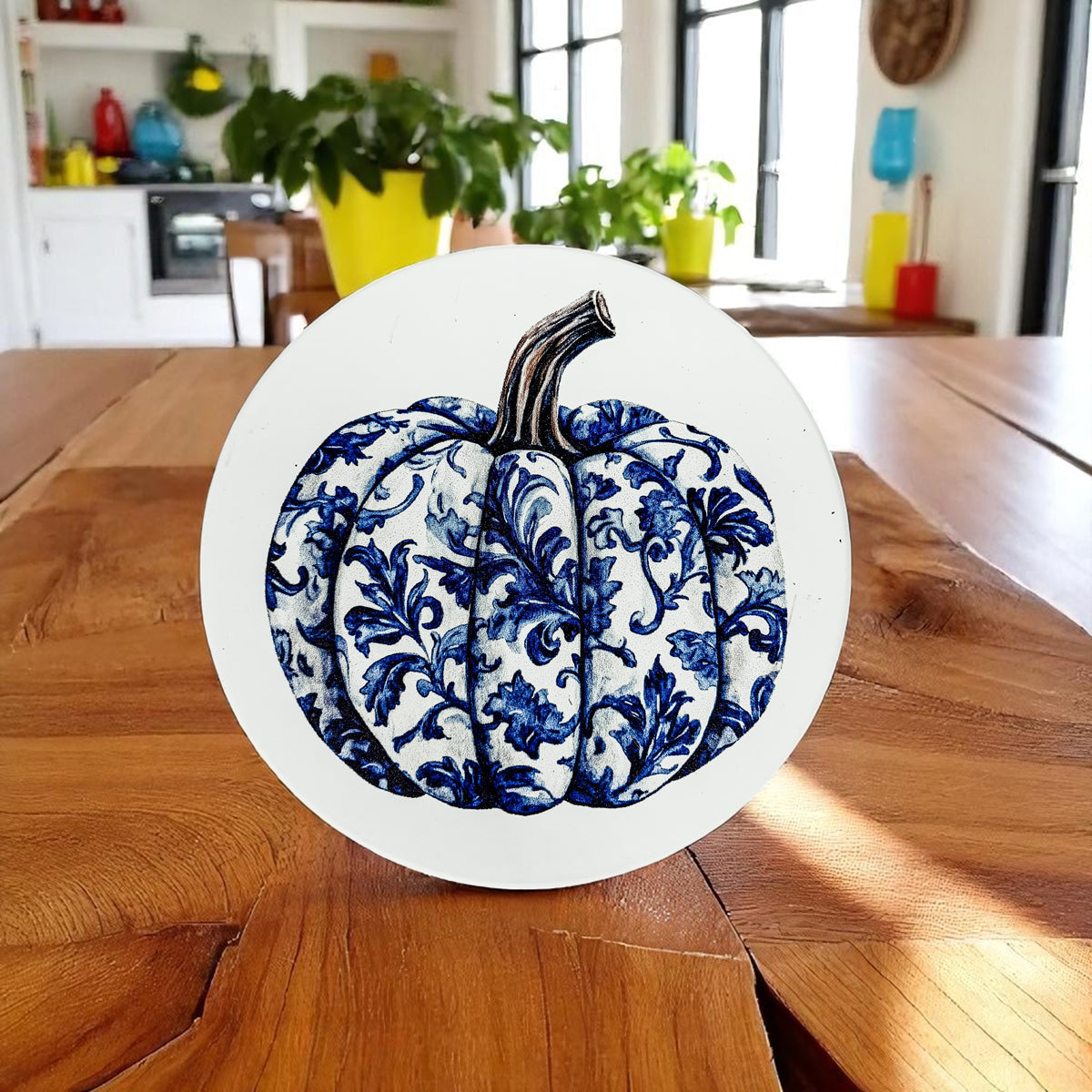 Chinoiserie Blue & White Halloween Coasters Set