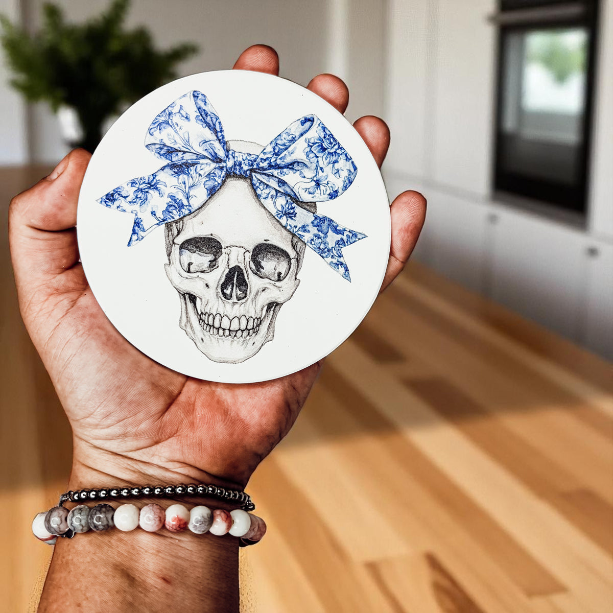 Chinoiserie Blue & White Halloween Coasters Set