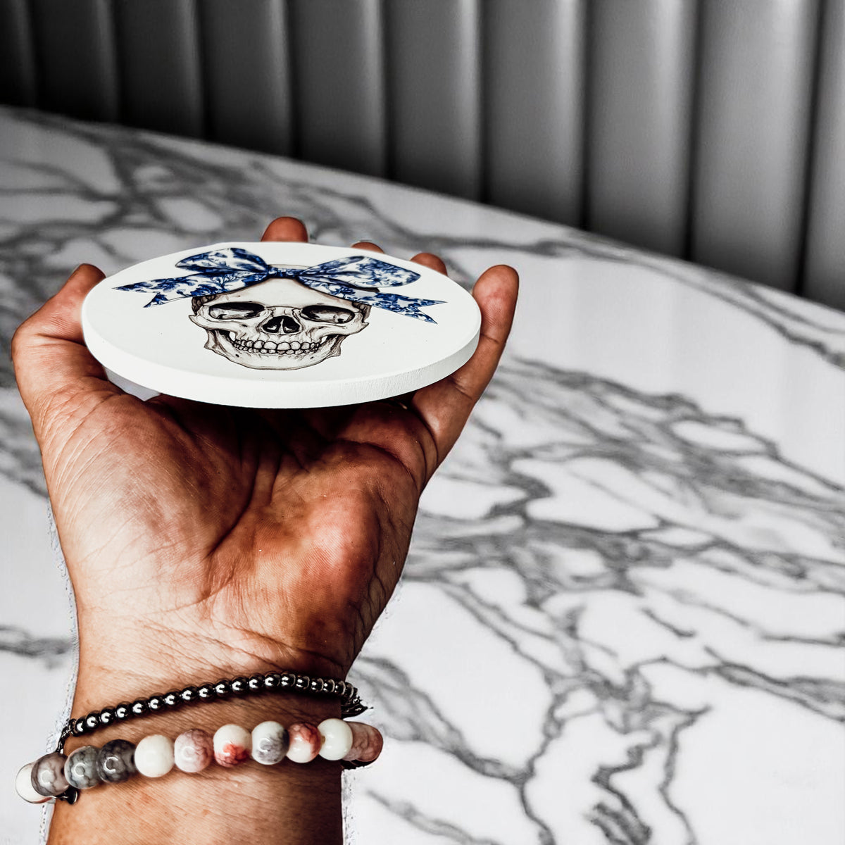 Chinoiserie Blue & White Halloween Coasters Set