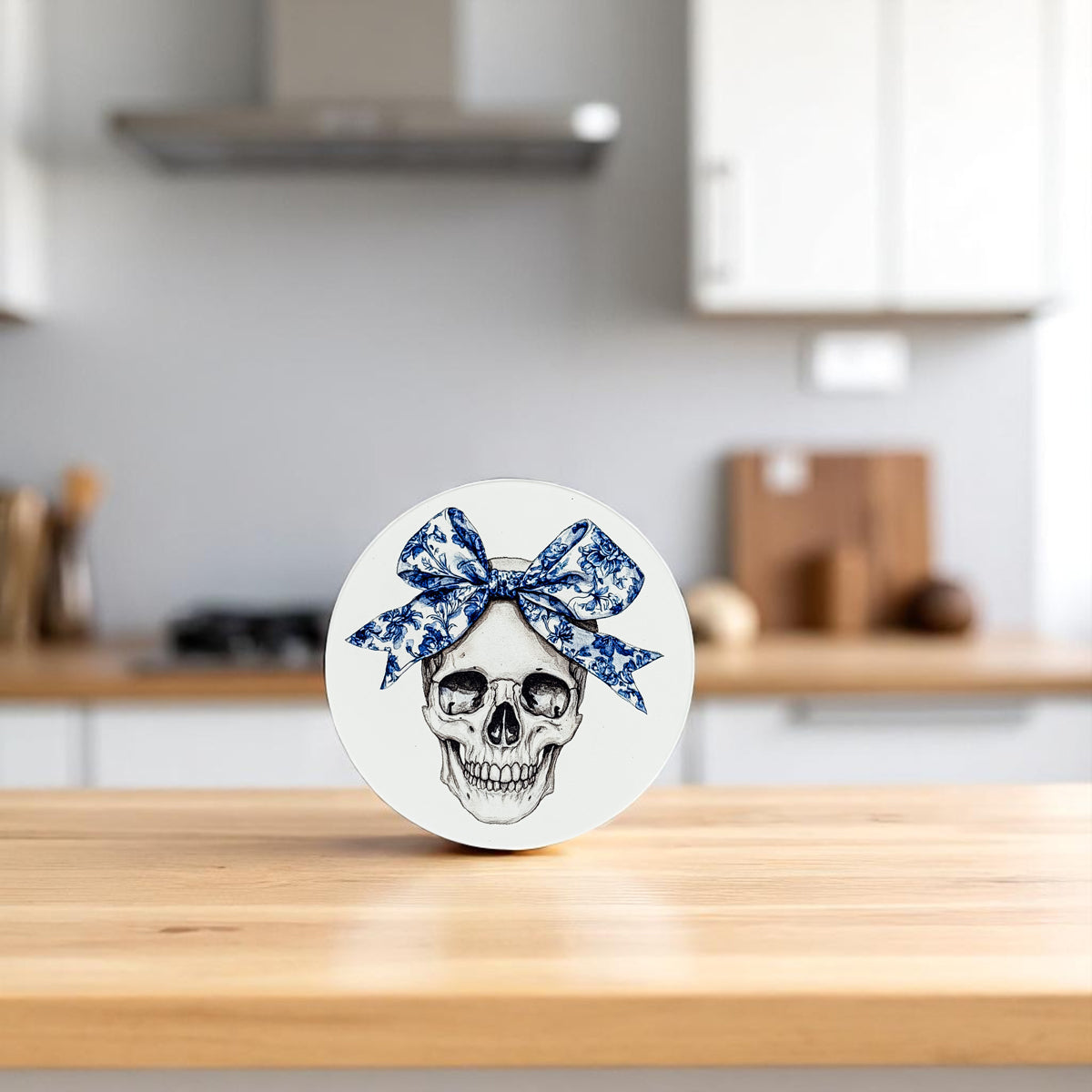Chinoiserie Blue & White Halloween Coasters Set