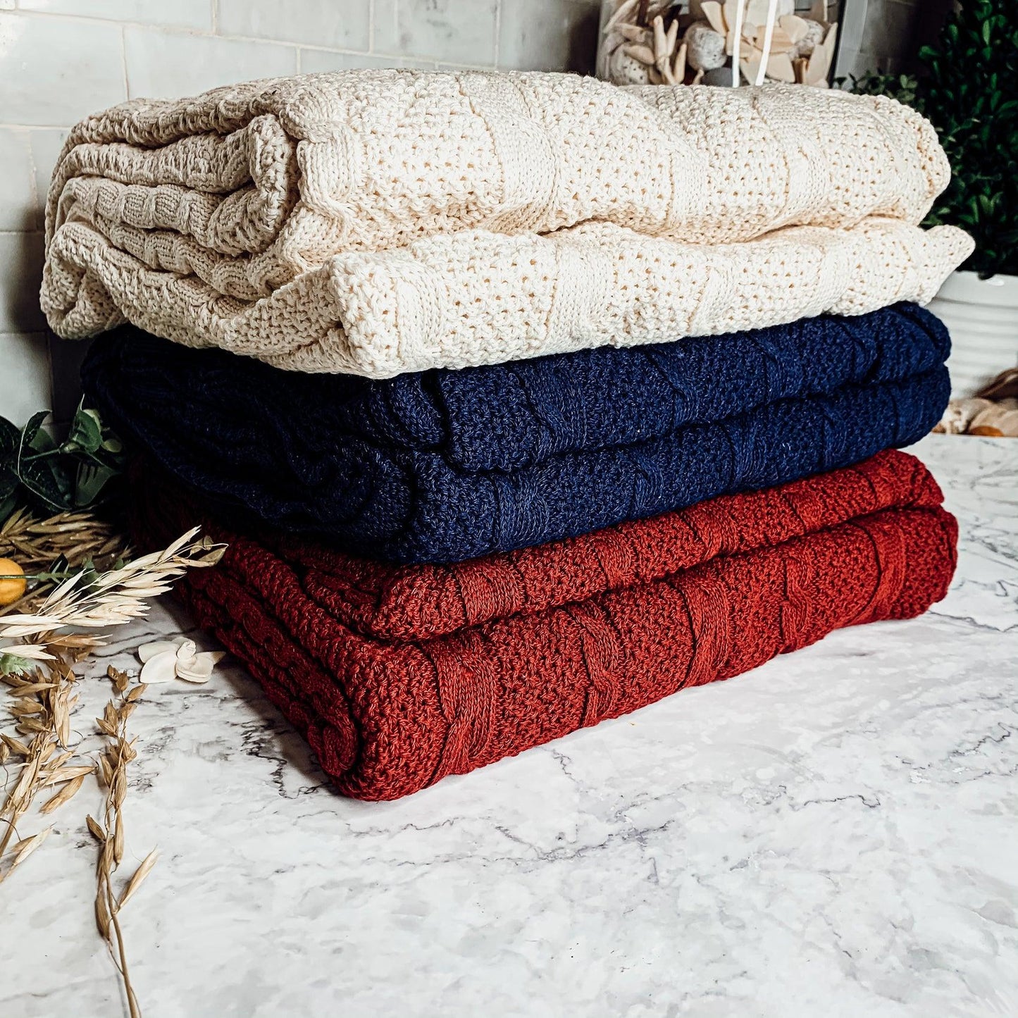 Claret Knit Sweater Throw Plush Super Soft