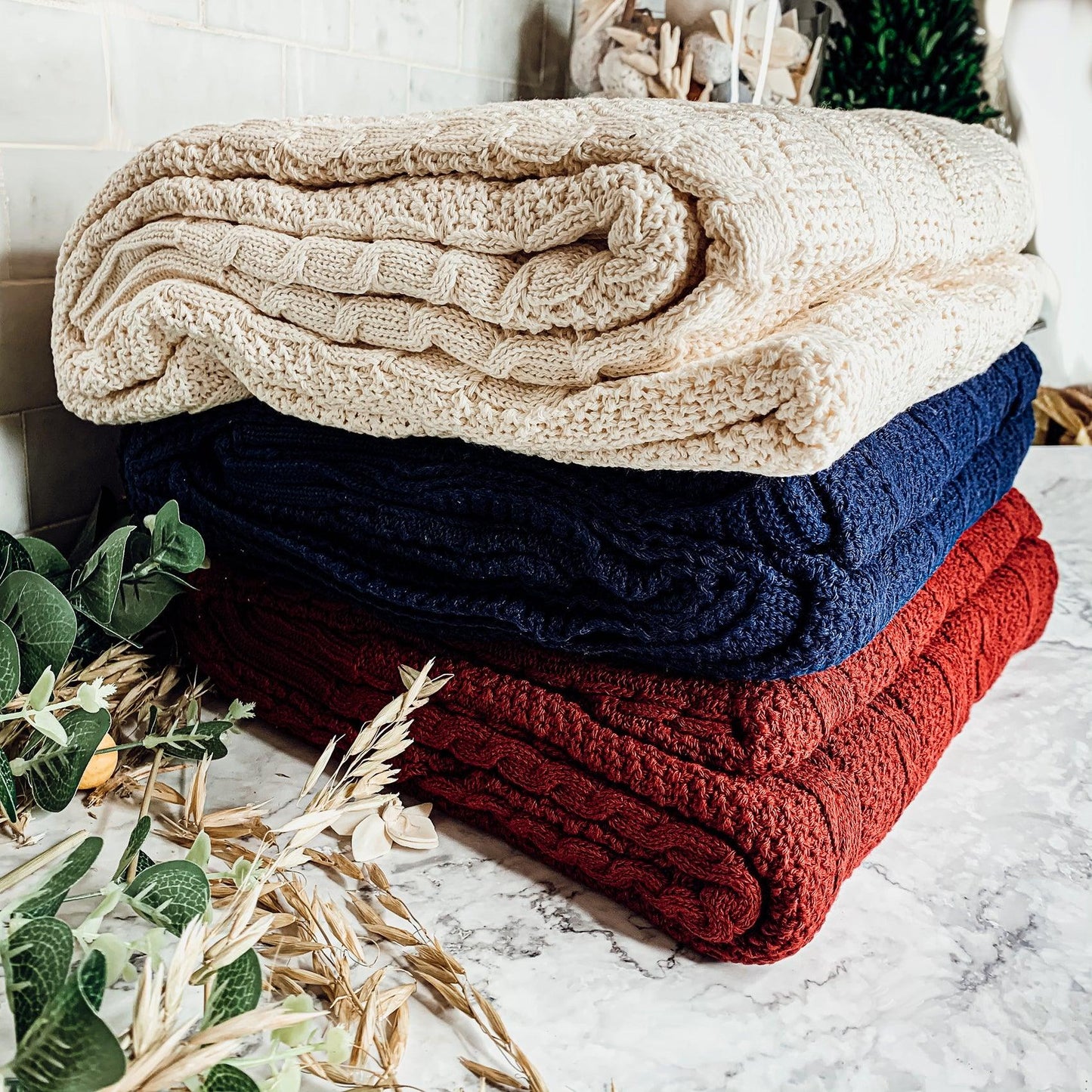 Claret Knit Sweater Throw Plush Super Soft