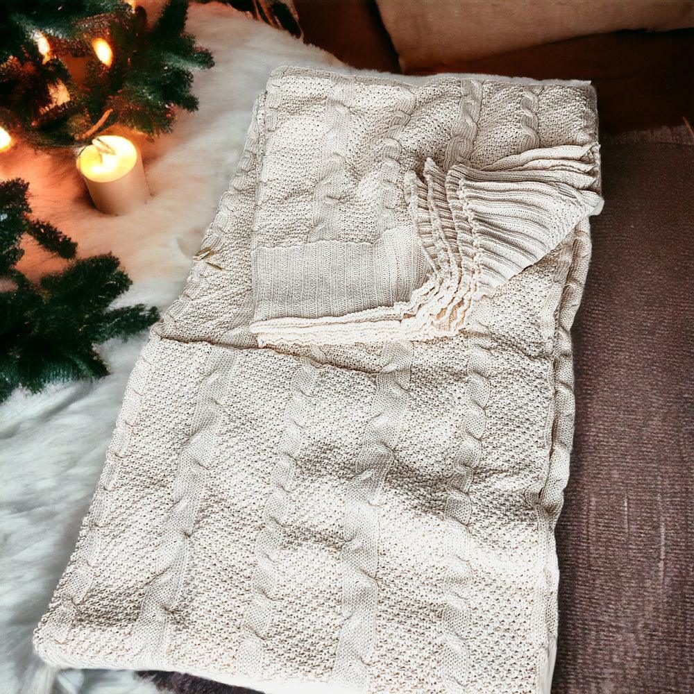 Claret Knit Sweater Throw Plush Super Soft
