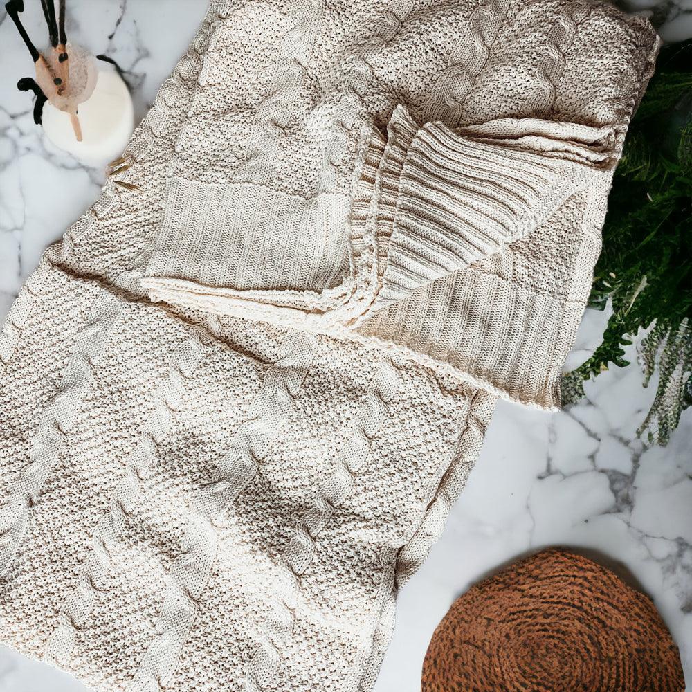 Claret Knit Sweater Throw Plush Super Soft