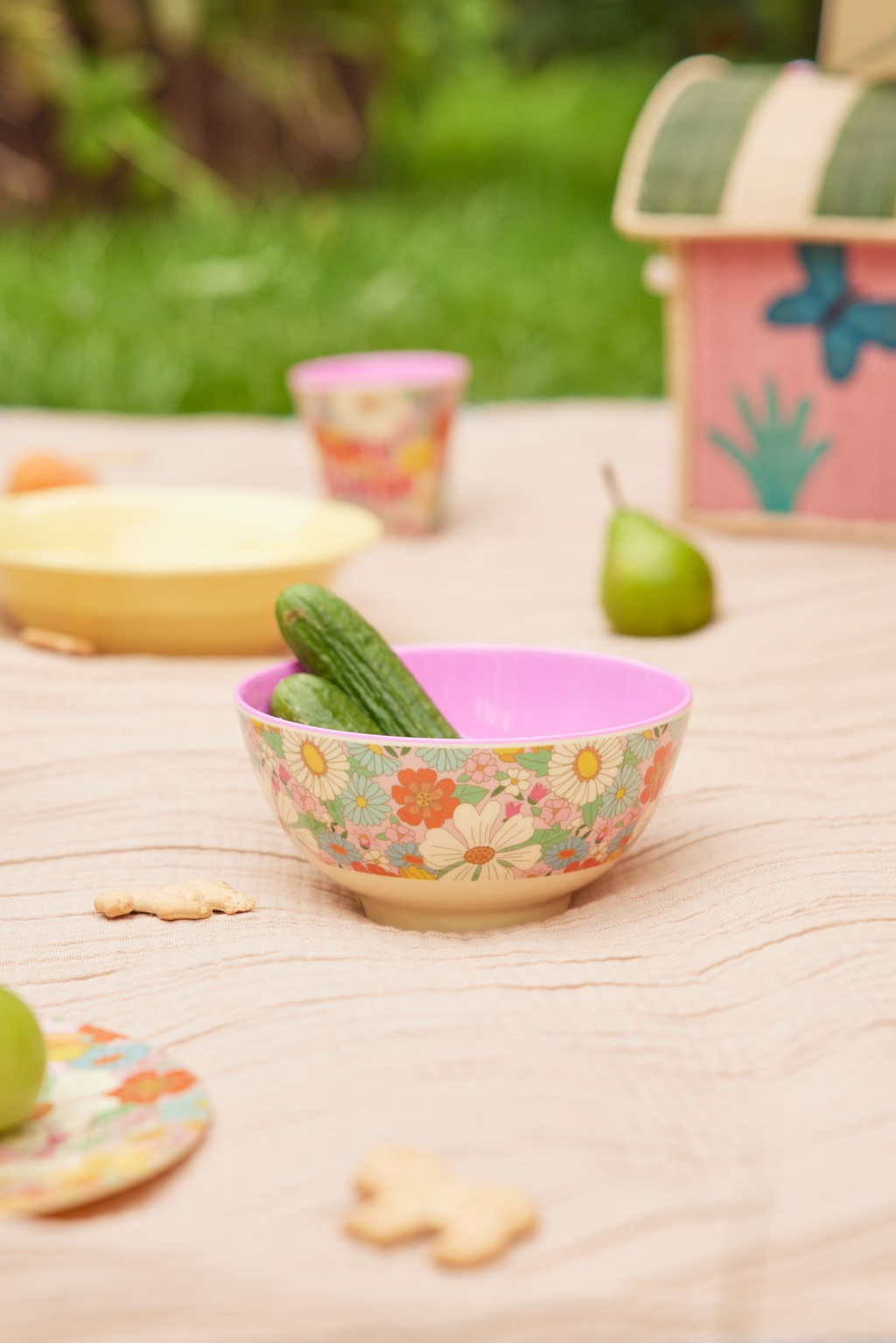 Medium Melamine Bowl - Flower Power Print - 23.7oz