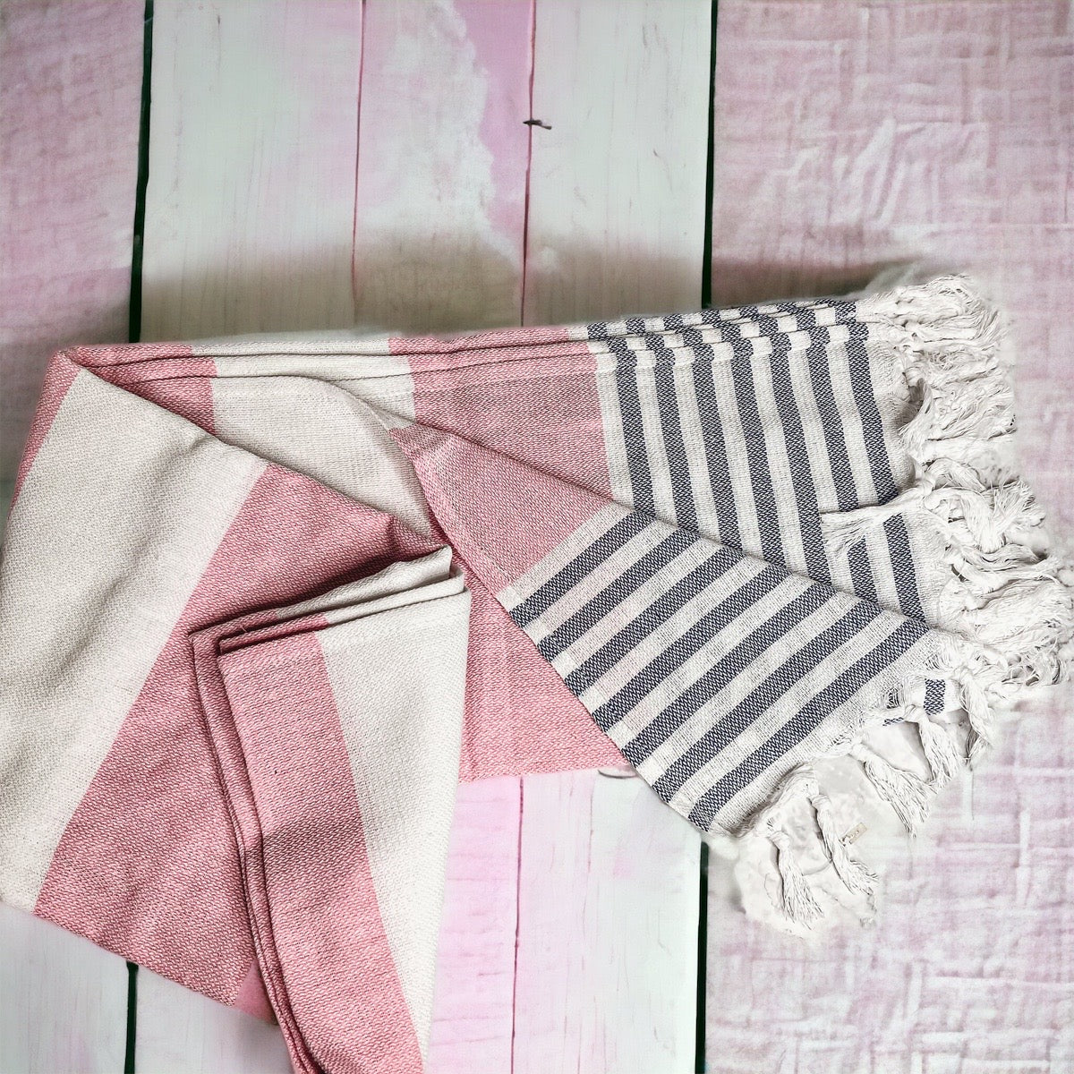 Oversized Mediterranean Striped Towel 180GSM