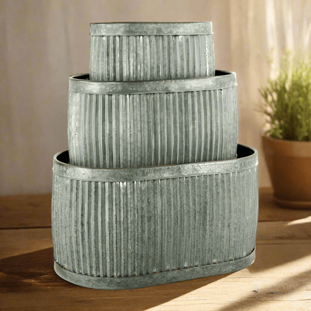 Vintage Dolly Tubs for Storage (Set of 3)