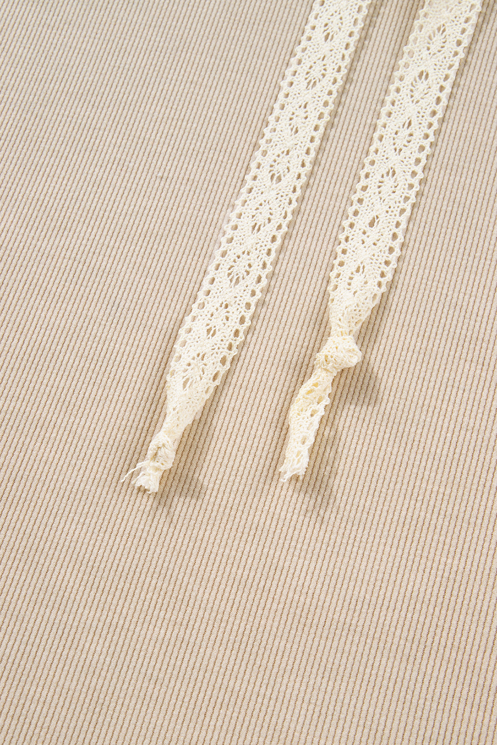 Parchment Drawstring Pullover Hoodie and High Waist Pants Corduroy Suit