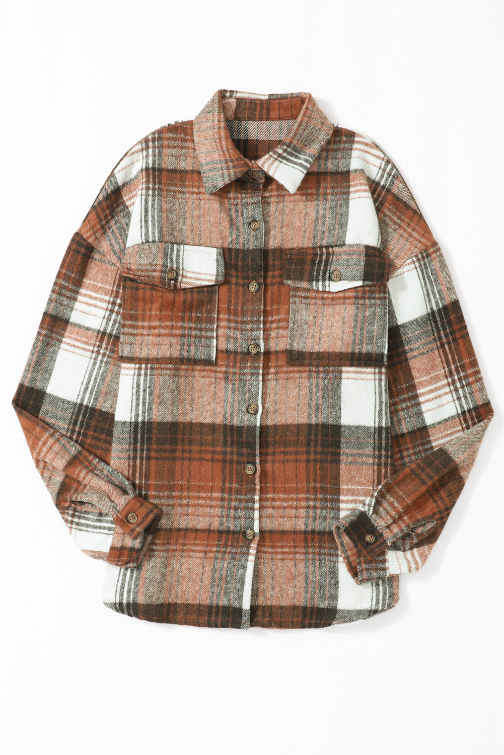Plaid Button Up Collared Flannel Shacket (2 colors)
