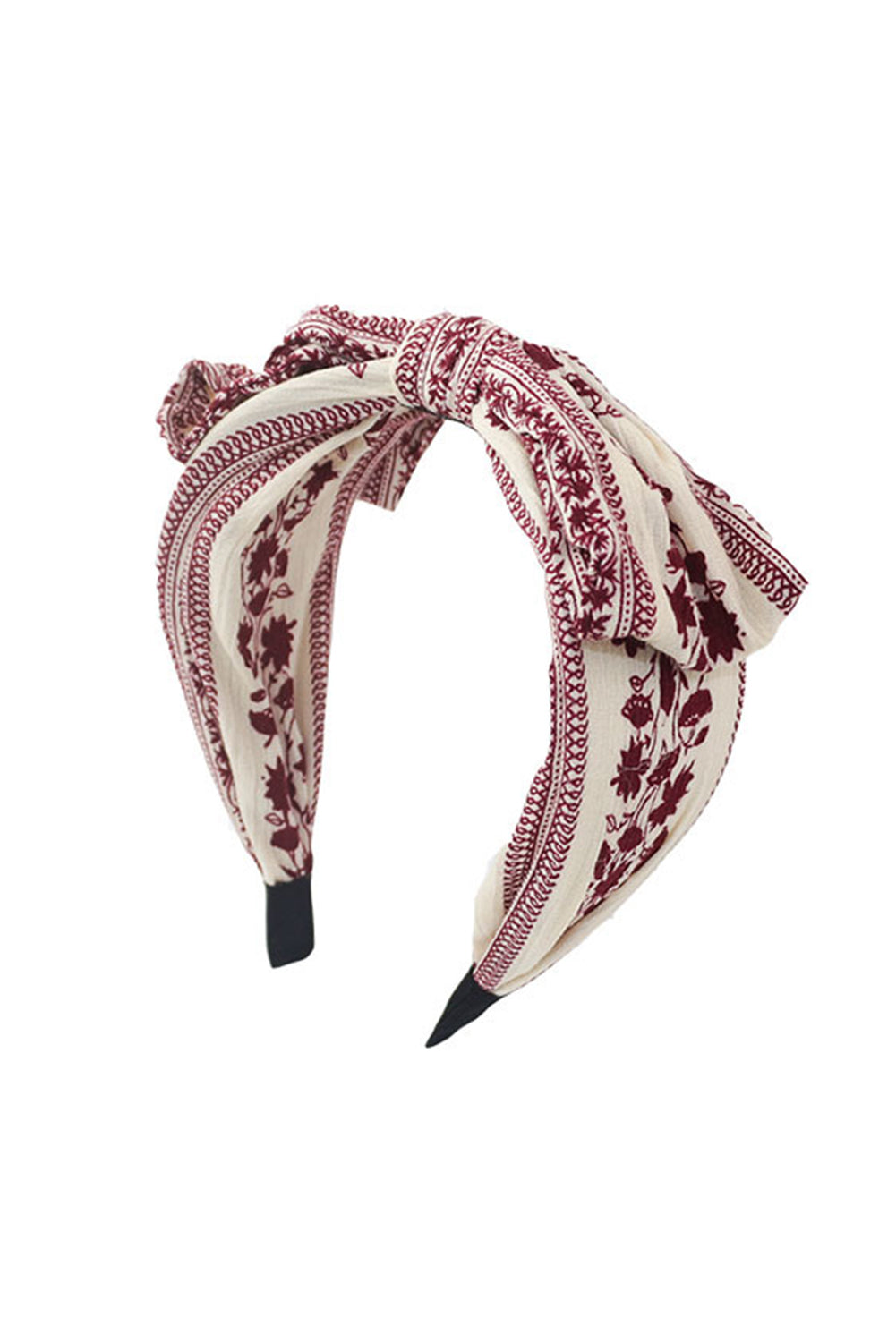 Coral Retro Floral Knot Headband