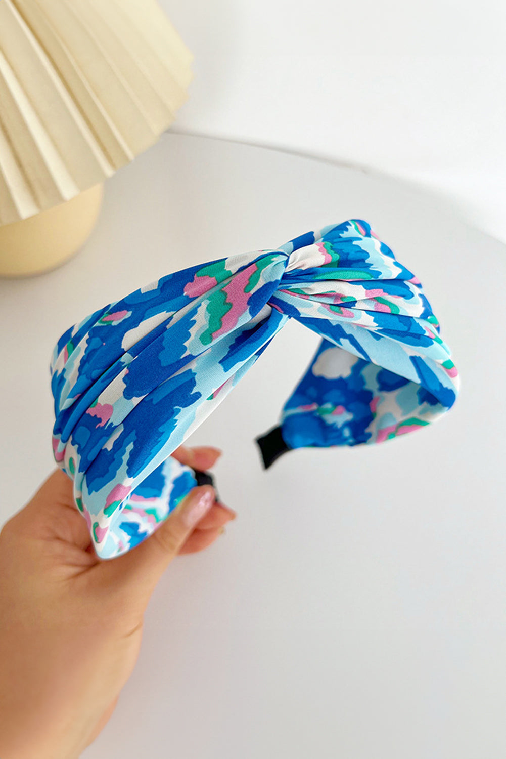 Blue Vacation Abstract Print Twisted Hairband