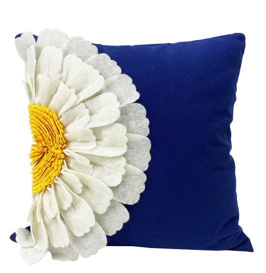 Handmade 3D Sunflower Cotton 18" Decorative Throw Pillow Half Sunflower
