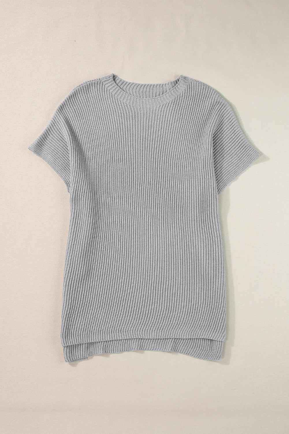 Side Slit Short Sleeve Oversized Sweater (4 colors)