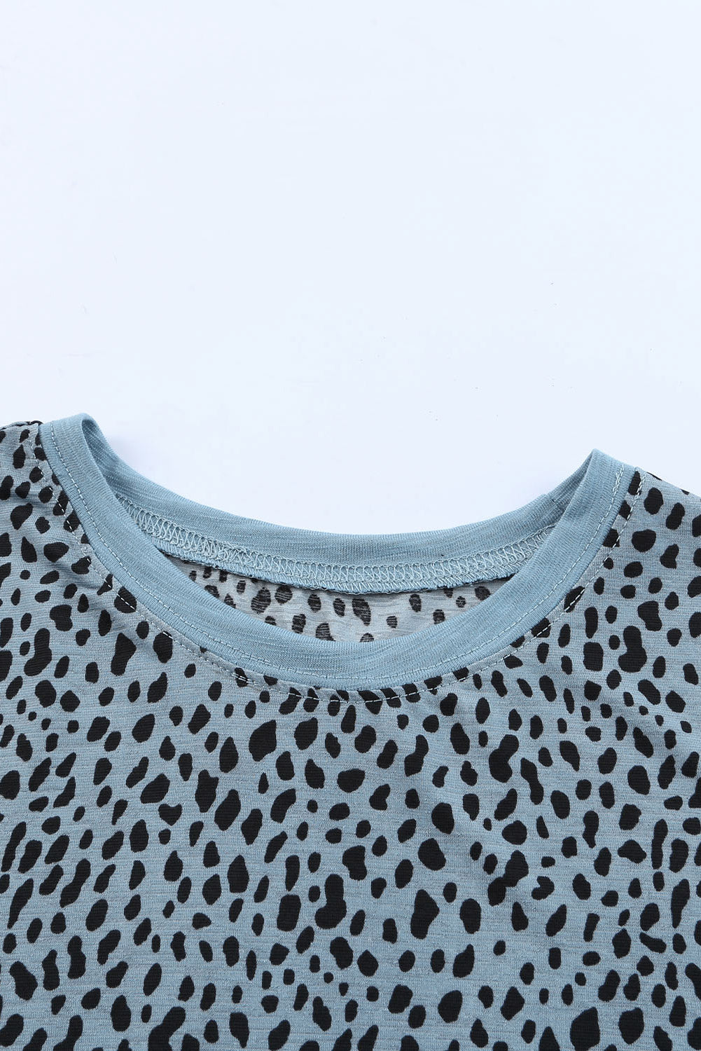 Cheetah Print Casual Crew Neck Tee