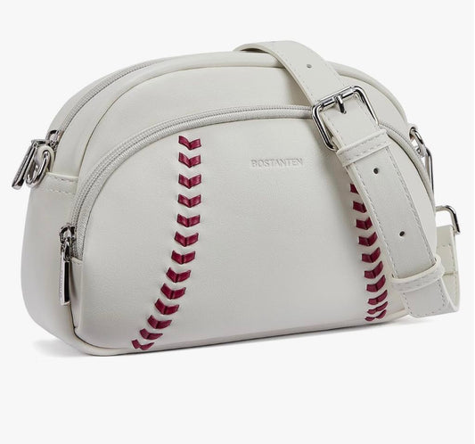 White Baseball Crossbody