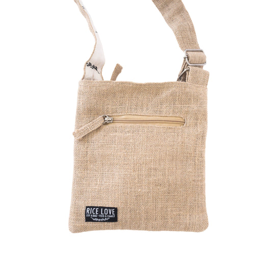 Everyday Purse -  Recycled Burlap Jute Natural Color No Design Cotton Lined Tote
