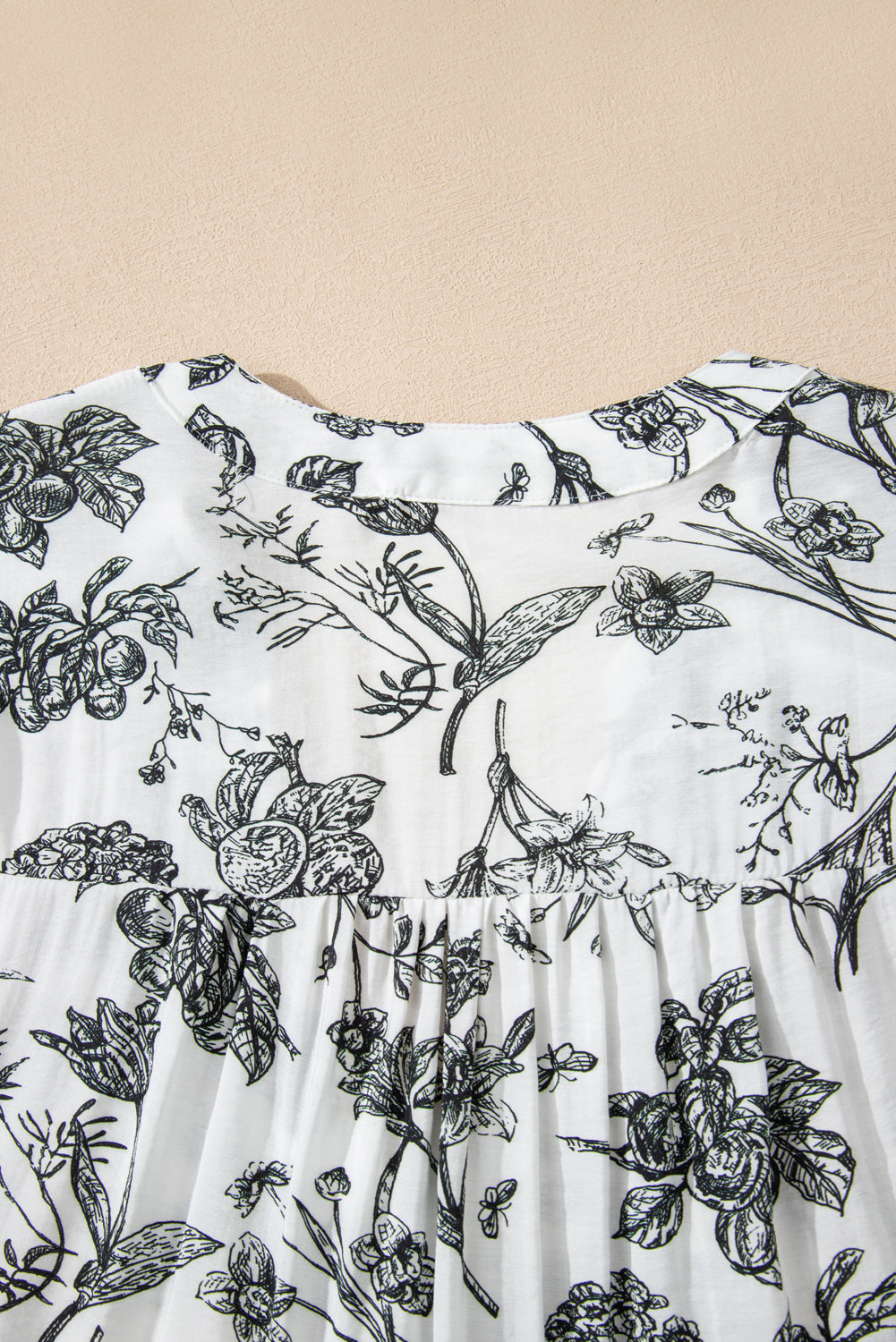 Ruffle Sleeve Black Floral Plus Size Long Dress