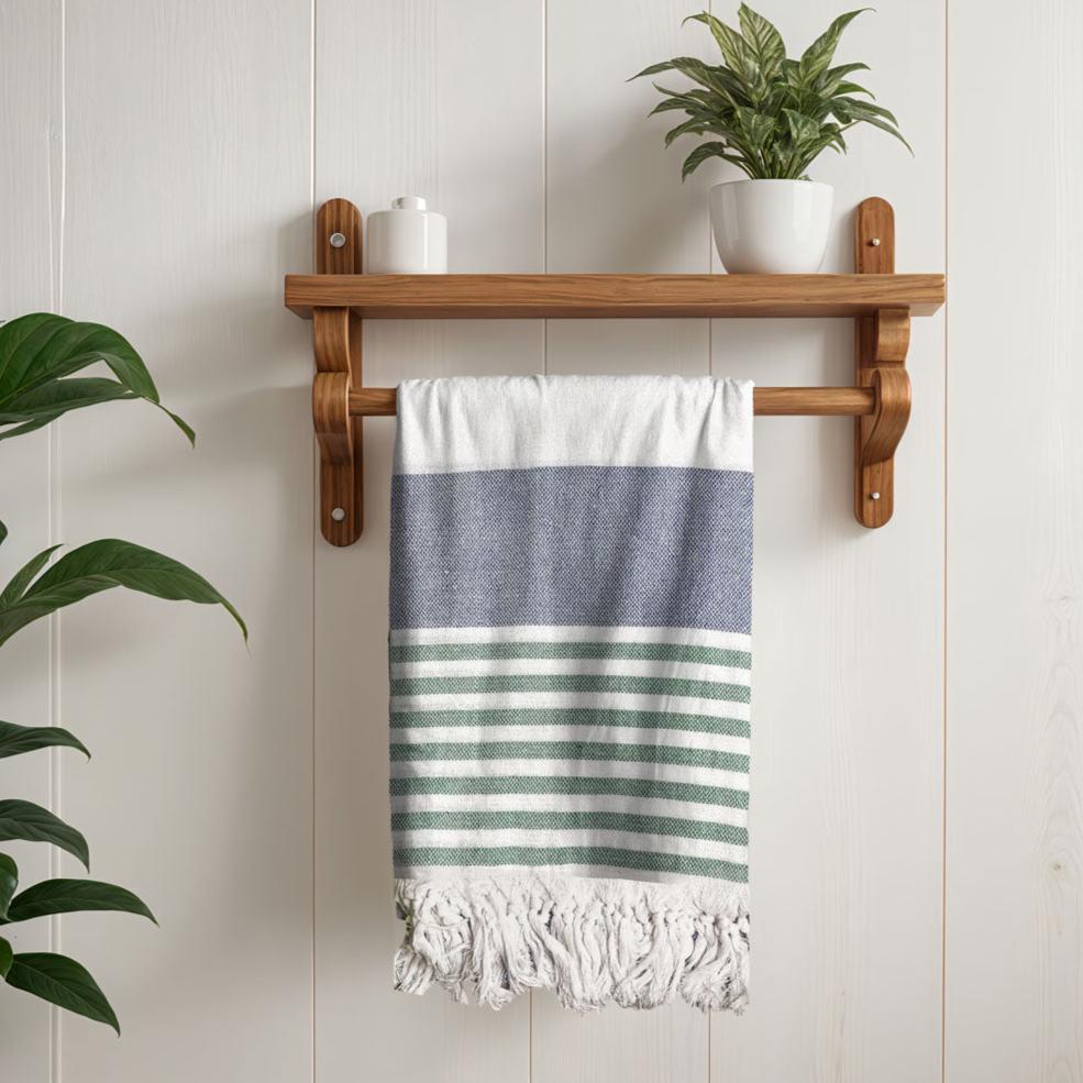 Oversized Mediterranean Striped Towel 180GSM