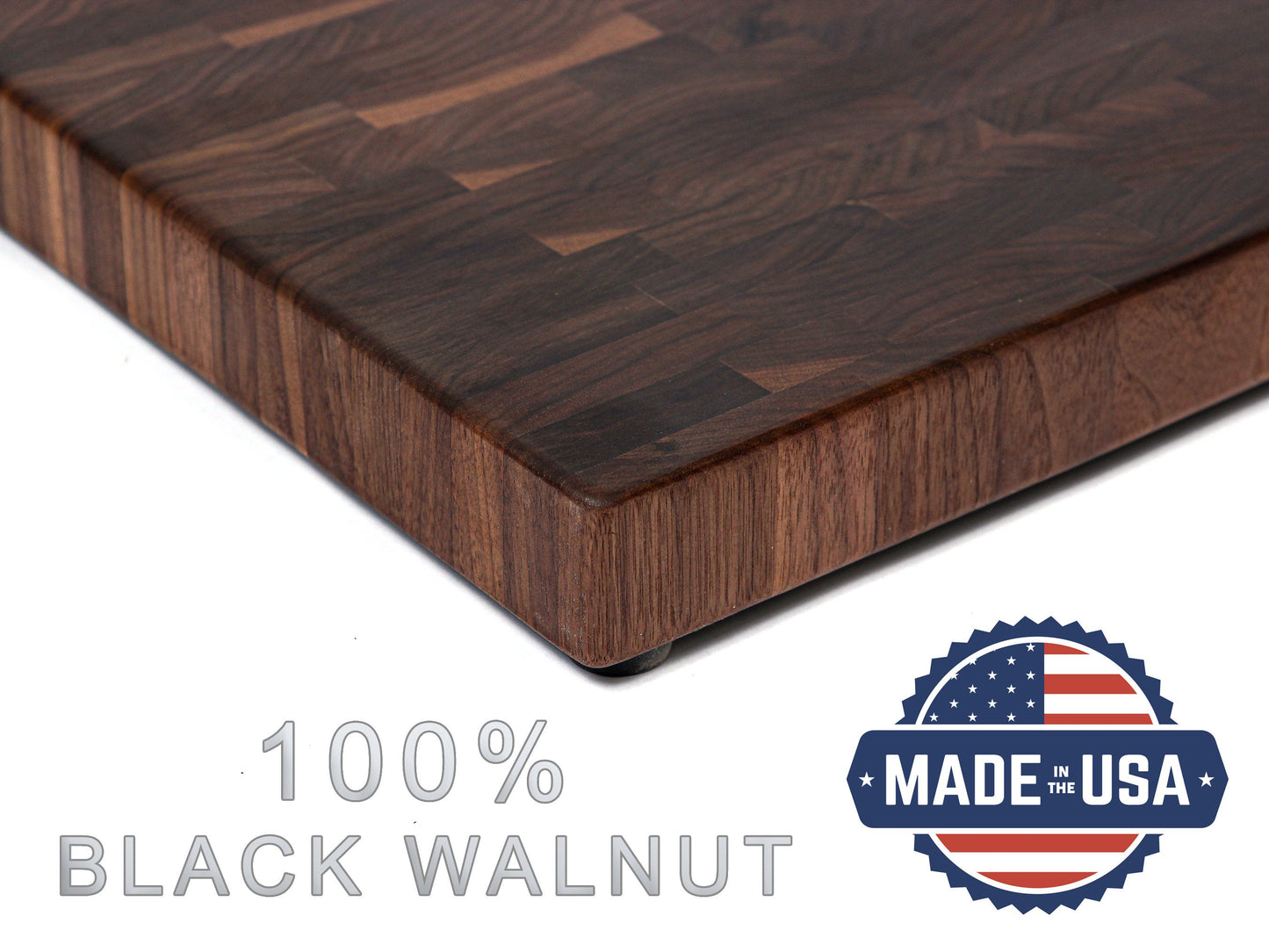 Extra Large End Grain Walnut Cutting Board, Butcher Block with Rubber Feet, USA Made