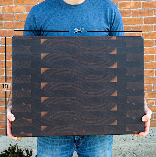 Extra Large End Grain Walnut Cutting Board, Butcher Block with Rubber Feet, USA Made