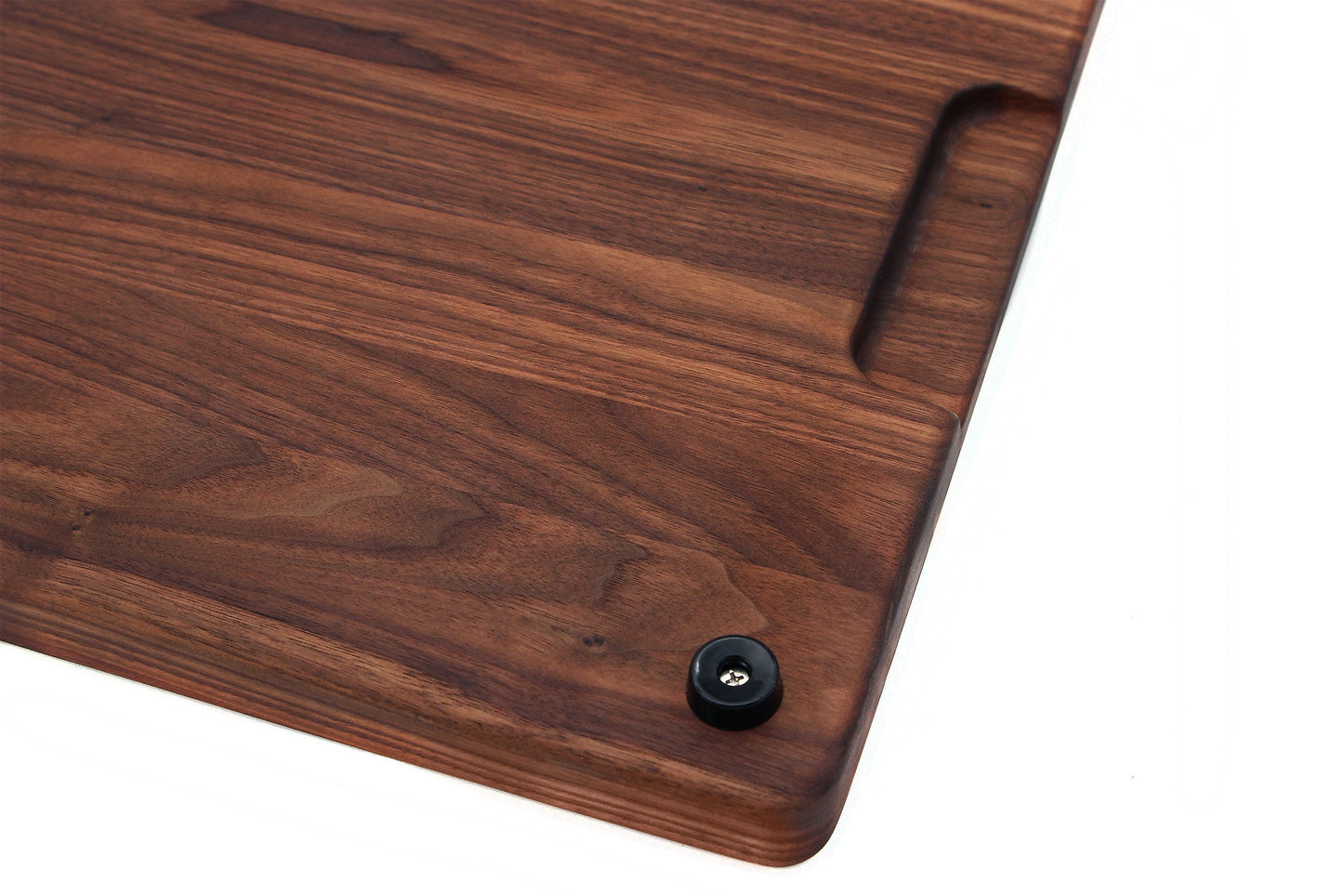 1.25” Thick Extra Large Wood Cutting Board with Feet, Pocket Handles and Juice Groove, 100% USA Made