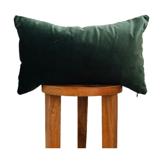 Luxor Lumbar Pillow Cover Emerald Green Velvet