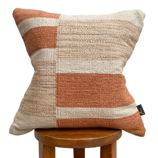 Portland Pillow Cover Beige and Orange Pattern