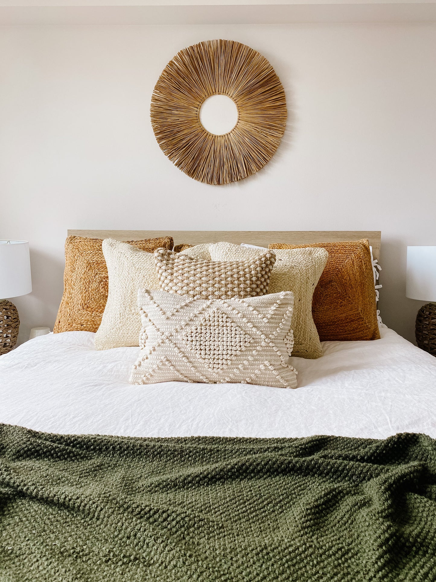 Verona  Neutral Boho Textured Lumbar Pillow Cover