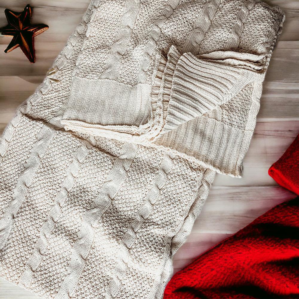 Claret Knit Sweater Throw Plush Super Soft