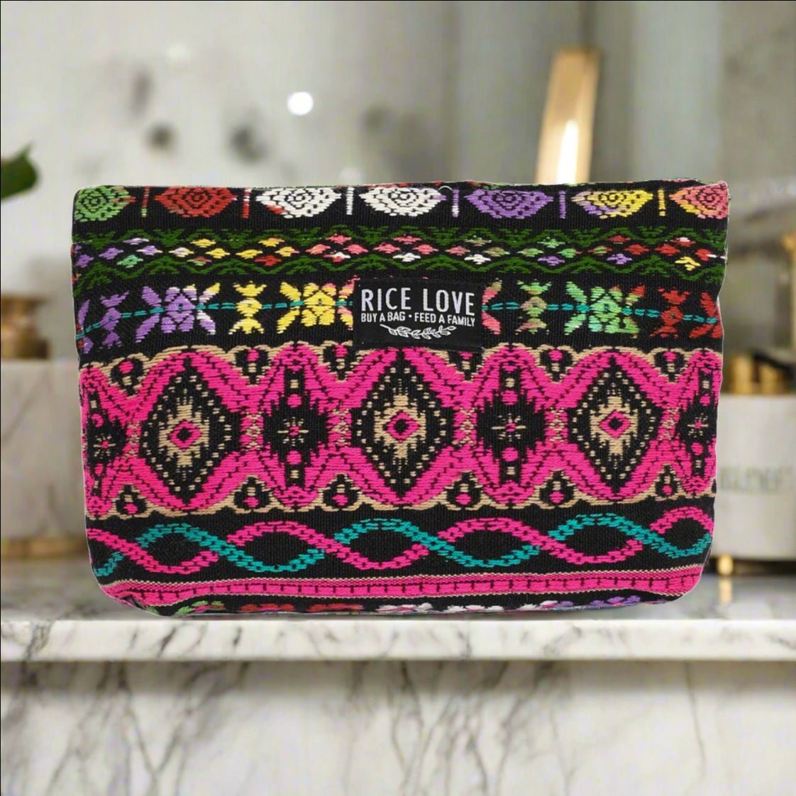 Upcycled Jute Burlap Fabric Zippered Makeup Bag