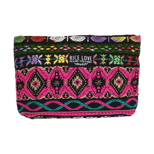 Upcycled Jute Burlap Fabric Zippered Makeup Bag