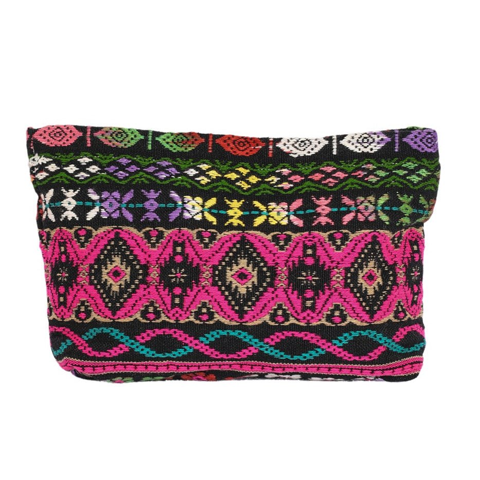 Upcycled Jute Burlap Fabric Zippered Makeup Bag