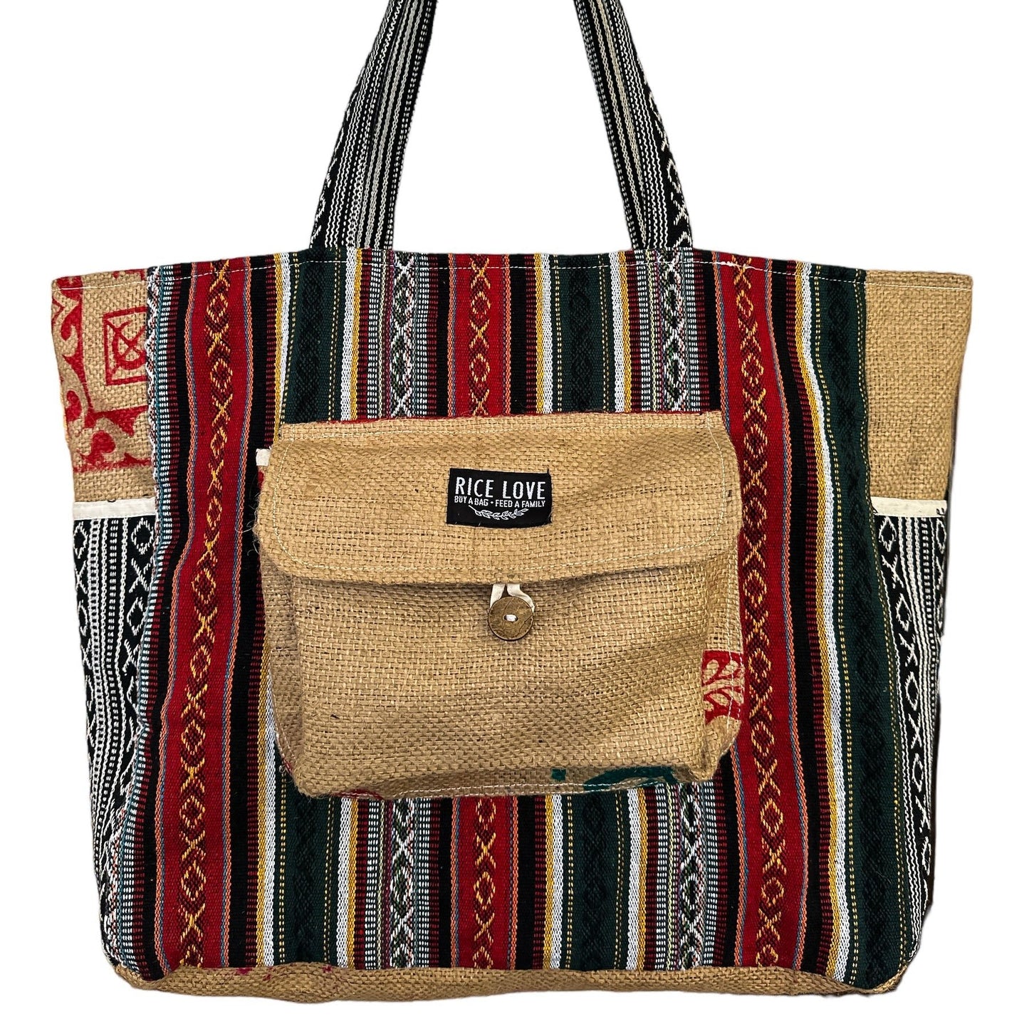 Recycled Jute Burlap Large Travel Tote