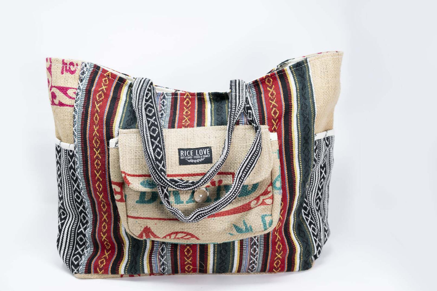 Recycled Jute Burlap Large Travel Tote