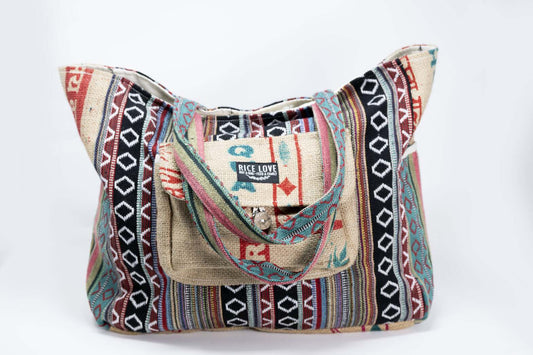 Recycled Jute Burlap Large Travel Tote