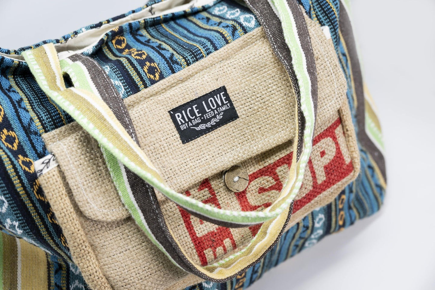Recycled Jute Burlap Large Travel Tote