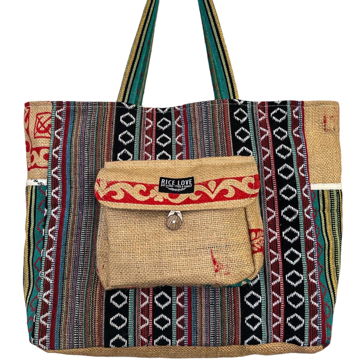 Recycled Jute Burlap Large Travel Tote