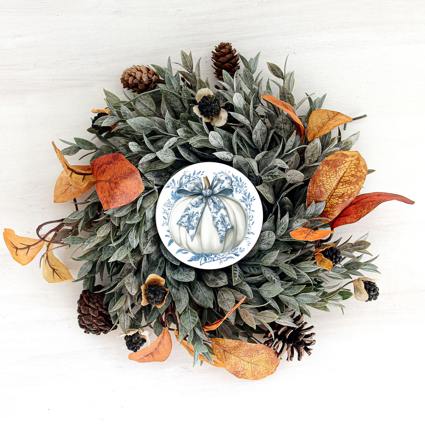Chinoiserie Blue & White Halloween Coasters Set